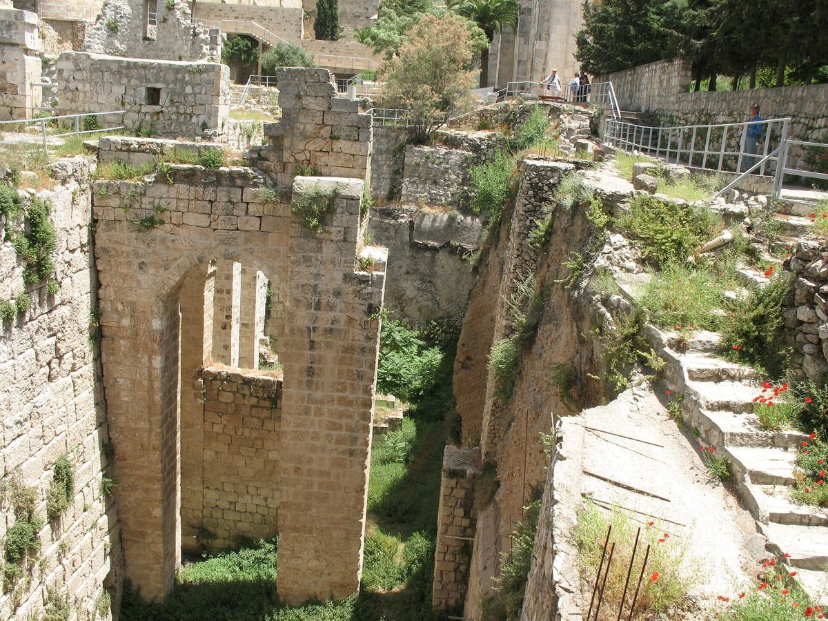 Ruins at the Pool of Bethesda, Jerusalem.